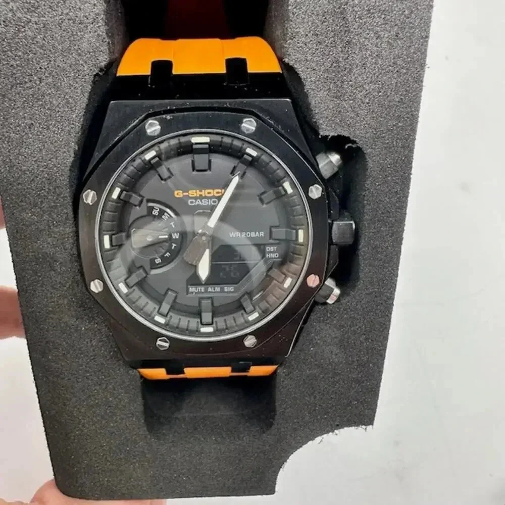 NEW In Box Casio G-Shock Ga-2100 Gen 5 Casioak Mod Orange Strap Mens OS